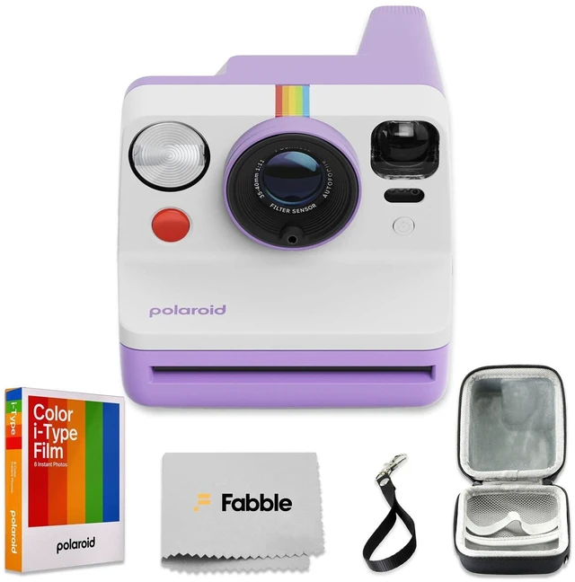 Main image of Now Generation 3 I-Type Instant Camera (Purple) Bundle with Color I-Type Film (8 Exposures), Hard Protective Case, and Wrist Strap