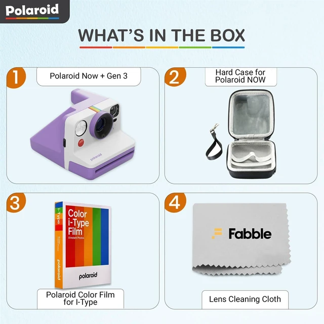 Alt view image 2 of 7 - Now Generation 3 I-Type Instant Camera (Purple) Bundle with Color I-Type Film (8 Exposures), Hard Protective Case, and Wrist Strap