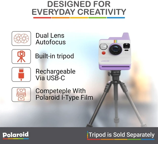 Alt view image 4 of 7 - Now Generation 3 I-Type Instant Camera (Purple) Bundle with Color I-Type Film (8 Exposures), Hard Protective Case, and Wrist Strap