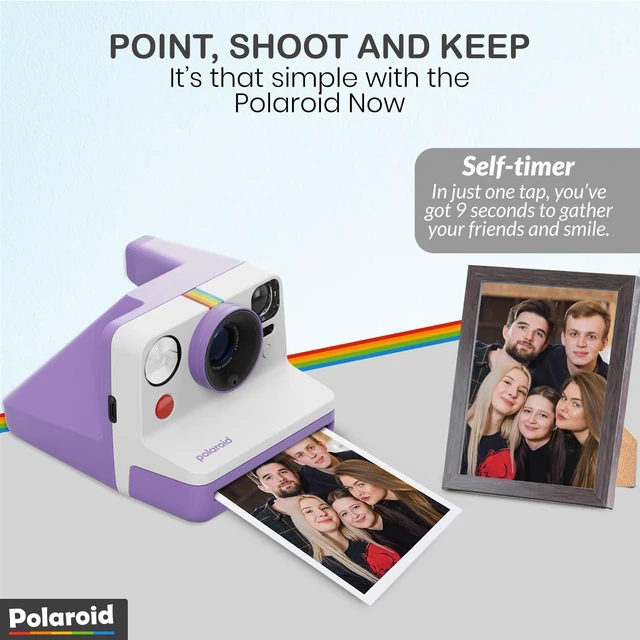 Alt view image 5 of 7 - Now Generation 3 I-Type Instant Camera (Purple) Bundle with Color I-Type Film (8 Exposures), Hard Protective Case, and Wrist Strap