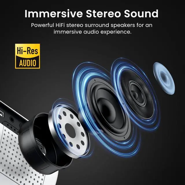 Alt view image 3 of 7 - Native 1080P Bluetooth Projector, Full HD Portable Outdoor Movie Projector with Built-in Speaker, Compatible with Smartphone, HDMI, USB, AV, Fire Stick, PS5 for Home, Bedroom, Outdoor Use