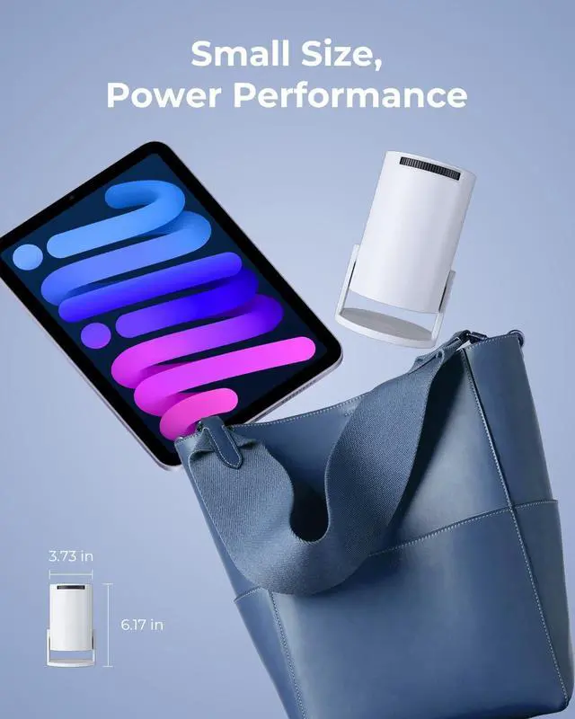 Alt view image 7 of 7 - Mini Projector with WiFi and Bluetooth - Built-in Apps, Smart Portable Projector with 180° Rotation, Auto Keystone, Support 1080P, Compatible with HDMI/USB/TV Stick/Smartphone/Laptop