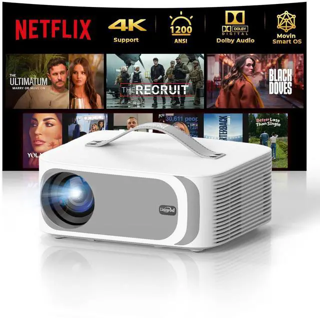 Main image of _Mega Brand [AI Movin 2.0 System/1200 ANSI/Auto Focus] Projector-4K with WiFi 6 and Bluetooth, 30W DoIby Audio APPS Built-in Outdoor-Projector,1080P Smart Portable Proyector with HDR10+ 2025 Upgraded