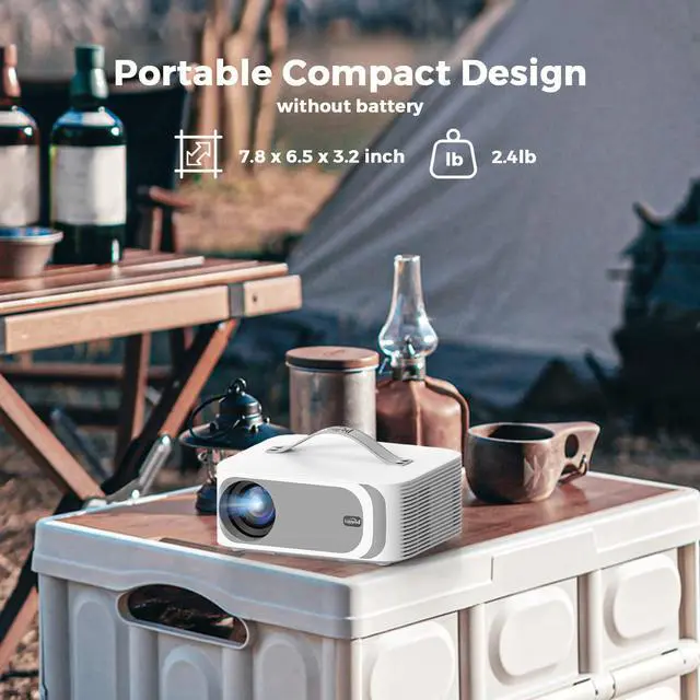 Alt view image 7 of 7 - _Mega Brand [AI Movin 2.0 System/1200 ANSI/Auto Focus] Projector-4K with WiFi 6 and Bluetooth, 30W DoIby Audio APPS Built-in Outdoor-Projector,1080P Smart Portable Proyector with HDR10+ 2025 Upgraded