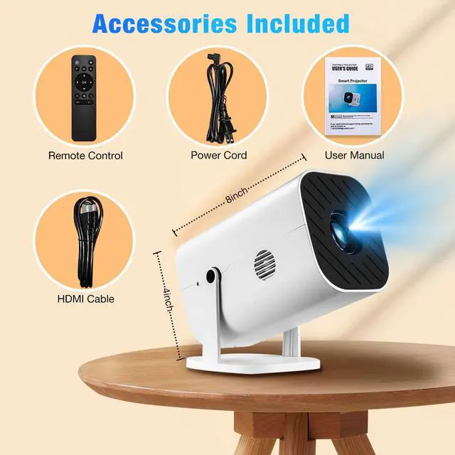Alt view image 7 of 7 - _Mega Brand [180°Adjustable Stand][Electric Focus][Built-in Speaker]Mini Projector With Bluetooth,Projector for Bedroom,Native 1080P,Compatible 4K,Compatible with Android/iOS/TV Stick/PS5/Laptop/HDMI