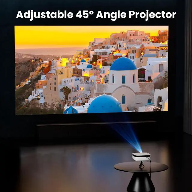 Alt view image 6 of 7 - Mini Projector, Portable Outdoor Movie Projector with Tripod, 1080P and 200" Supported Small Projector Compatible with TV Stick, Phone, PS5, HDMI, USB for Home, Bedroom, Gaming, Outdoor Use
