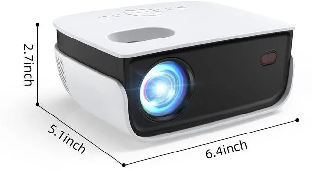 Alt view image 7 of 7 - Mini Projector, Portable Outdoor Movie Projector with Tripod, 1080P and 200" Supported Small Projector Compatible with TV Stick, Phone, PS5, HDMI, USB for Home, Bedroom, Gaming, Outdoor Use
