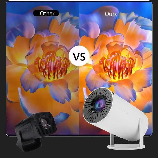 Alt view image 4 of 7 - _Mega Brand HY300 Mini Projector,Ceiling movie projector Manual focusing, Compact Design for Home Theater, Outdoor Movies, Presentations, and Gaming. (white)