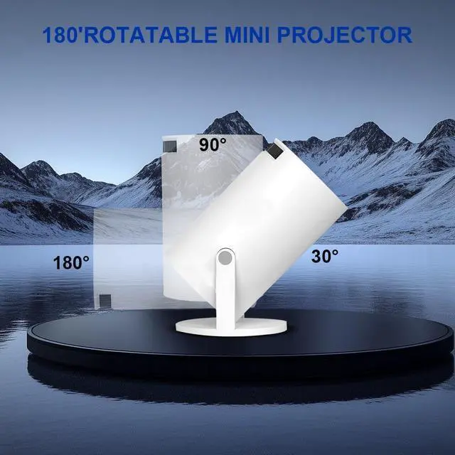 Alt view image 6 of 7 - _Mega Brand HY300 Mini Projector,Ceiling movie projector Manual focusing, Compact Design for Home Theater, Outdoor Movies, Presentations, and Gaming. (white)