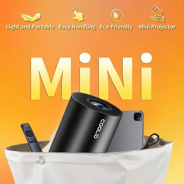 Alt view image 7 of 7 - _Mega Brand, Support 4K 1080P Portable Projector with Bidirectional WIFI6 5G and Bluetooth5.4, 270° Rotatable, Auto Keystone Correction, 35"-130" Video Projecto Compatible with HDMI/USB/Phone-Black