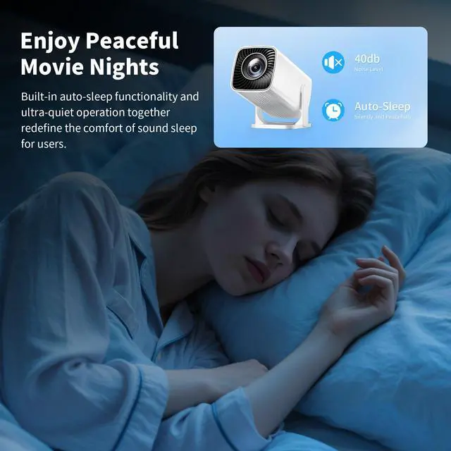 Alt view image 7 of 7 - _Mega Brand Mini Projector,Portable Projector 4K Support,Full HD 1080P Outdoor Projector,270° Rotation Movie Projector,Compatible with Smartphone,TV Stick,Laptop,PS4,HDMI,USB(No WiFi or Bluetooth)