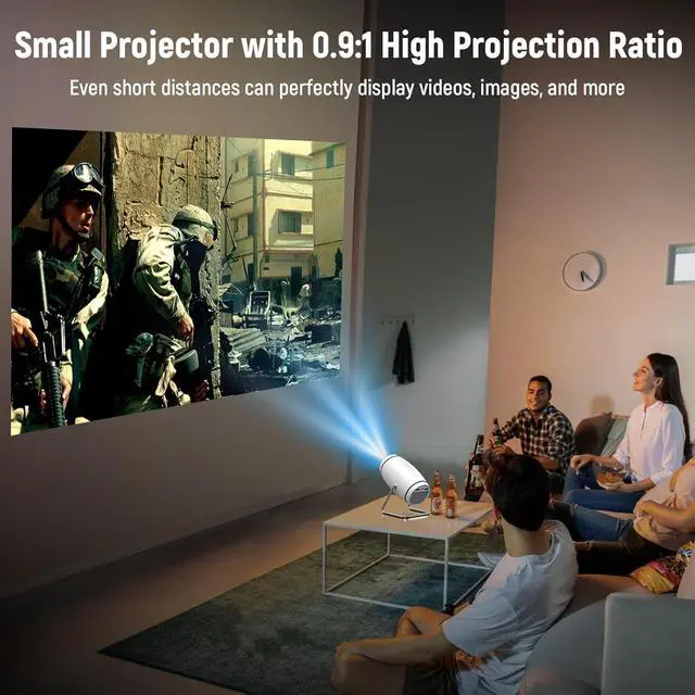 Alt view image 3 of 7 - _Mega Brand Projector, Mini Projector with WiFi and Bluetooth, 4K 1080P Support Portable Projector 270° Rotatable 130'' Screen Movie Projector Auto Keystone Compatible with Smartphone/PC/Laptop