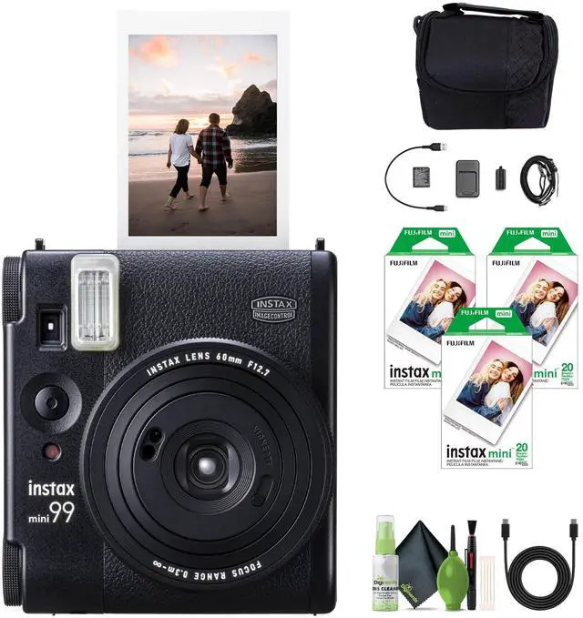 Main image of _Mega Brand Instax Mini 99 Instant Film Camera Bundle with Fuji Instax Mini Instant Film Value Pack (60 Sheets) + Travel Bag + Lens Cleaning Kit, Perfect for Beginners, Experts, Kids and Adults