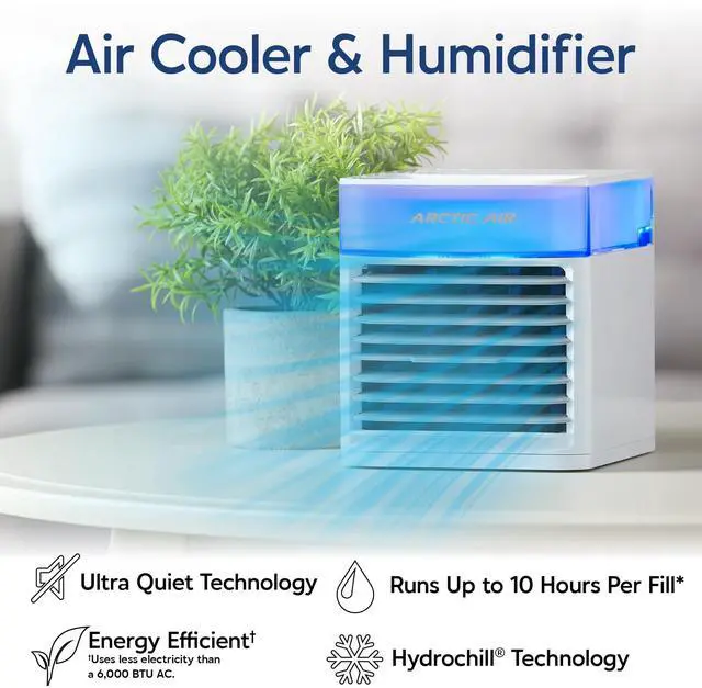 Alt view image 2 of 7 - _Mega Brand Pure Chill 2.0 Evaporative Air Cooler by Ontel - Powerful, Quiet, Lightweight and Portable Space Cooler with Hydro-Chill Technology For Bedroom, Office, Living Room & More,Blue