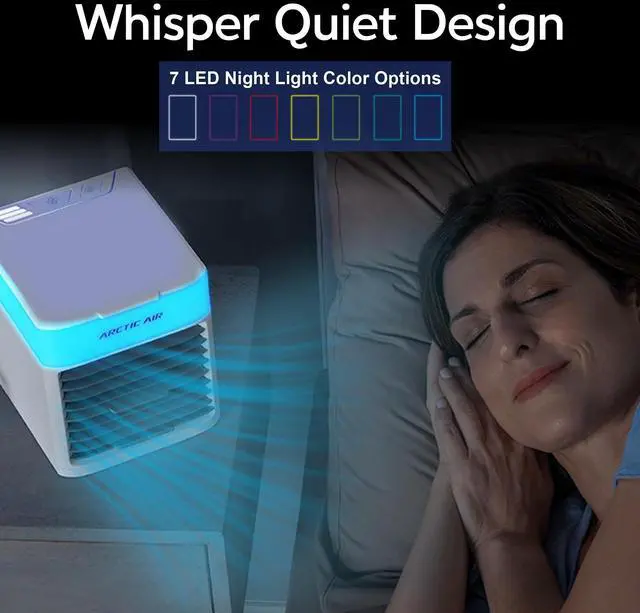 Alt view image 5 of 7 - _Mega Brand Pure Chill 2.0 Evaporative Air Cooler by Ontel - Powerful, Quiet, Lightweight and Portable Space Cooler with Hydro-Chill Technology For Bedroom, Office, Living Room & More,Blue