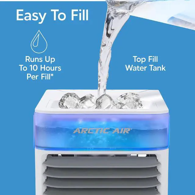 Alt view image 6 of 7 - _Mega Brand Pure Chill 2.0 Evaporative Air Cooler by Ontel - Powerful, Quiet, Lightweight and Portable Space Cooler with Hydro-Chill Technology For Bedroom, Office, Living Room & More,Blue
