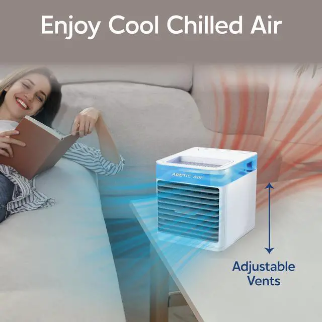 Alt view image 7 of 7 - _Mega Brand Pure Chill 2.0 Evaporative Air Cooler by Ontel - Powerful, Quiet, Lightweight and Portable Space Cooler with Hydro-Chill Technology For Bedroom, Office, Living Room & More,Blue