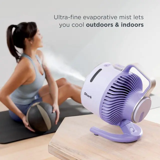 Alt view image 5 of 7 - _Mega Brand FlexBreeze HydroGo FanUltra-powerful portable fan with indoor + outdoor mist. Corded & cordless, long lasting battery, 5 speeds, evaporative misting, Grey, FA052