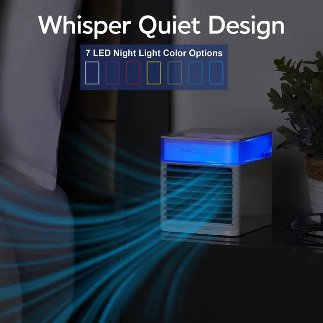 Alt view image 2 of 6 - _Mega Brand Pure Chill Deluxe Evaporative Air Cooler - Powerful, Quiet, Lightweight And Portable Space Cooler With Hydro-Chill Technology For Bedroom, Office, Living Room & More