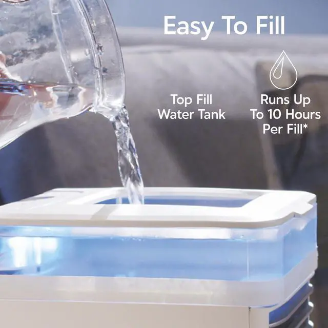 Alt view image 3 of 6 - _Mega Brand Pure Chill Deluxe Evaporative Air Cooler - Powerful, Quiet, Lightweight And Portable Space Cooler With Hydro-Chill Technology For Bedroom, Office, Living Room & More