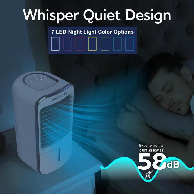 Alt view image 4 of 7 - _Mega Brand Turbo Chill XL Evaporative Air Cooler, Lightweight & Whisper Quiet, 3-Speed Cooling Fan with Mist Control, Oscillating & Adjustable Grill, Quick View Water Level