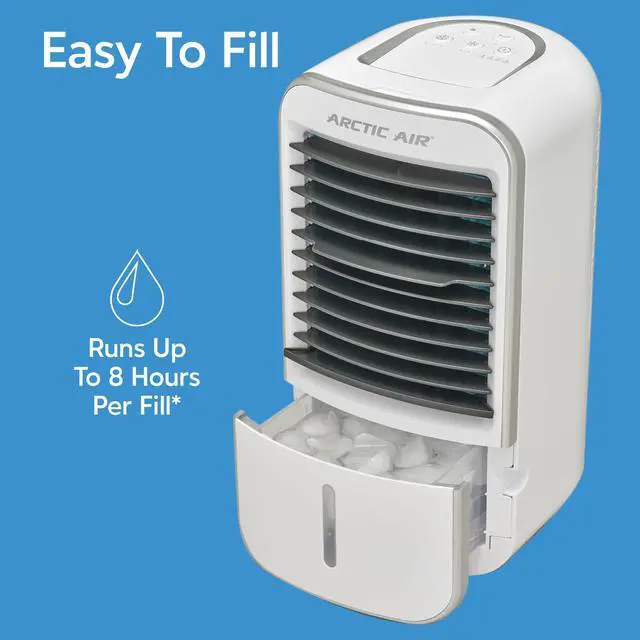 Alt view image 6 of 7 - _Mega Brand Turbo Chill XL Evaporative Air Cooler, Lightweight & Whisper Quiet, 3-Speed Cooling Fan with Mist Control, Oscillating & Adjustable Grill, Quick View Water Level