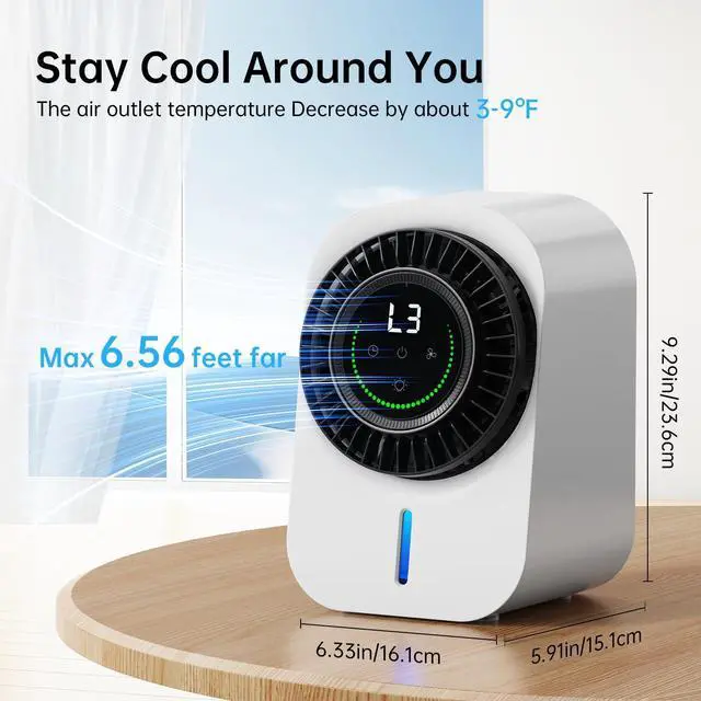 Alt view image 2 of 7 - _Mega Brand Portable Air Conditioners, Personal Evaporative Air Cooler with 3 Speeds &12H Timer, 600ML Cooling Fan Mini Air Conditioner, Portable AC Unit Fan for Room Bedroom