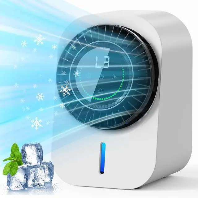 Alt view image 3 of 7 - _Mega Brand Portable Air Conditioners, Personal Evaporative Air Cooler with 3 Speeds &12H Timer, 600ML Cooling Fan Mini Air Conditioner, Portable AC Unit Fan for Room Bedroom