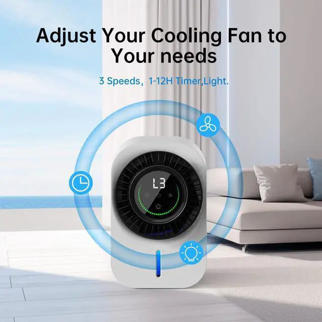 Alt view image 5 of 7 - _Mega Brand Portable Air Conditioners, Personal Evaporative Air Cooler with 3 Speeds &12H Timer, 600ML Cooling Fan Mini Air Conditioner, Portable AC Unit Fan for Room Bedroom