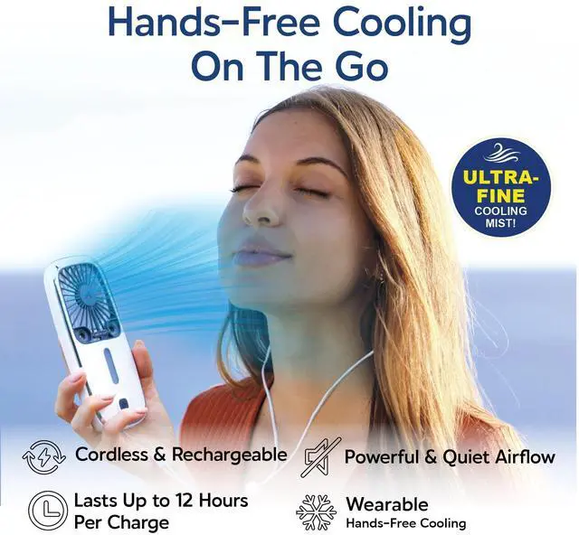 Alt view image 2 of 7 - _Mega Brand Pocket Small Portable Fan, Powerful, Personal Air Cooler with 3 Adjustable Speeds, 12-Hour Battery Life, Hand Fan for Indoor and Outdoor Use