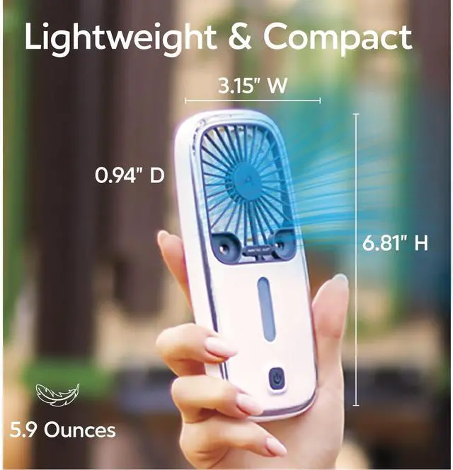 Alt view image 5 of 7 - _Mega Brand Pocket Small Portable Fan, Powerful, Personal Air Cooler with 3 Adjustable Speeds, 12-Hour Battery Life, Hand Fan for Indoor and Outdoor Use