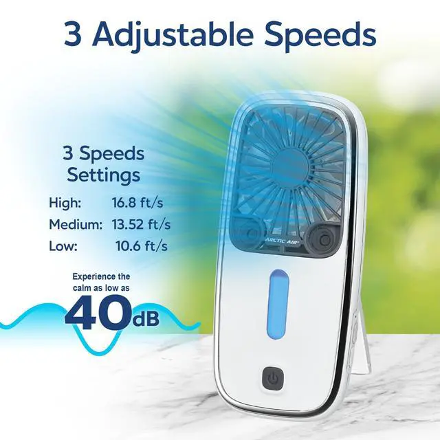Alt view image 4 of 7 - _Mega Brand Pocket Small Portable Fan, Powerful, Personal Air Cooler with 3 Adjustable Speeds, 12-Hour Battery Life, Hand Fan for Indoor and Outdoor Use