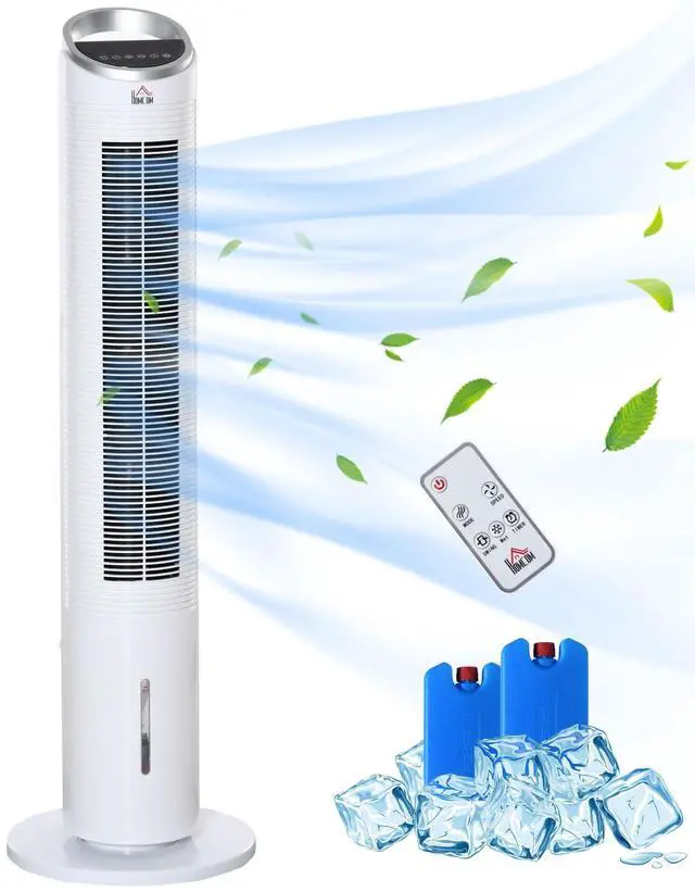 Main image of _Mega Brand 40" Evaporative Air Cooler with Water Tank, 3-In-1 Ice Cooling Fan with Humidifier, 52° Oscillating Portable Swamp Cooler for Home Office, 3 Modes, 3 Speeds, 8H Timer, Remote, White