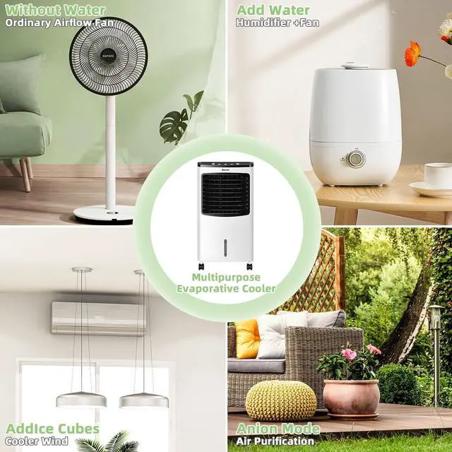 Alt view image 7 of 7 - _Mega Brand Portable Evaporative Air Cooler for Room,Air Cooler for Cooling and Sleep with Remote Control,7.5-Hour Timer,2 Ice Boxes,Quiet Evaporative Cooler for Bedroom Indoor Use Home Office Dorms