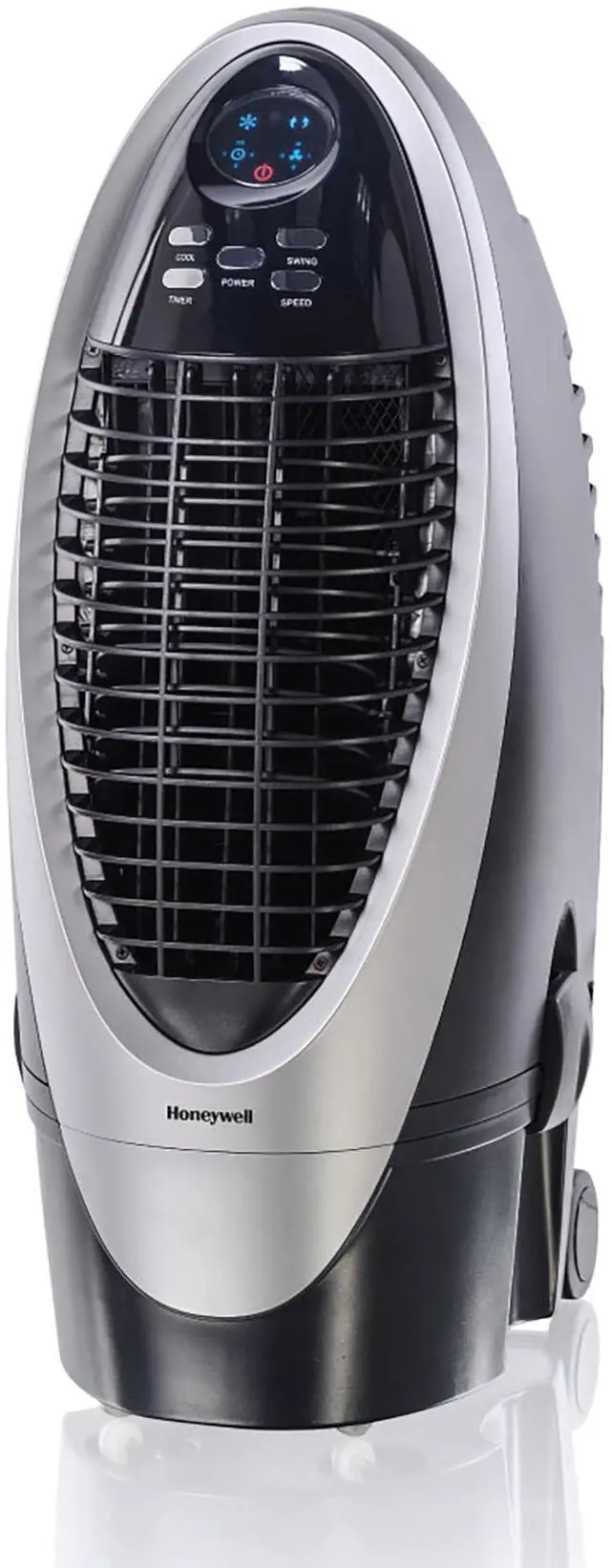 Main image of _Mega Brand 300 CFM Indoor Portable Evaporative Cooler, Fan & Humidifier with Detachable Tank, Carbon Dust Filter & Remote Control, Silver/Gray