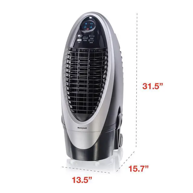 Alt view image 4 of 7 - _Mega Brand 300 CFM Indoor Portable Evaporative Cooler, Fan & Humidifier with Detachable Tank, Carbon Dust Filter & Remote Control, Silver/Gray
