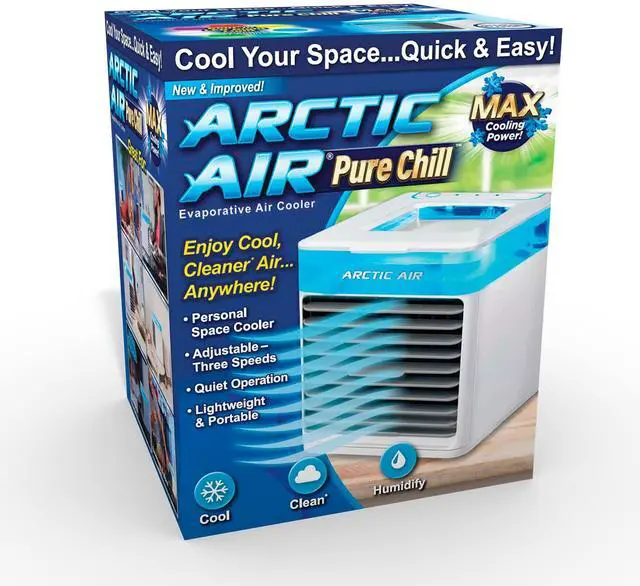 Main image of _Mega Brand Pure Chill Evaporative Air Cooler By Ontel - Powerful 3-Speed Personal Space Cooler, Quiet, Lightweight And Portable For Bedroom, Office, Living Room & More