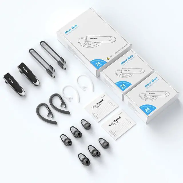 Alt view image 5 of 7 - _Mega Brand [2 Pack] Bluetooth Earpiece Wireless Handsfree Headset V5.0 24 Hrs Driving with Mic 60 Days Standby Bluetooth Headset for iPhone Android Samsung Driver
