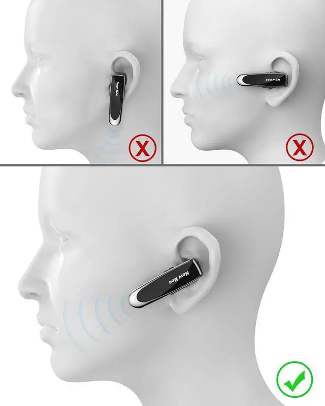 Alt view image 7 of 7 - _Mega Brand [2 Pack] Bluetooth Earpiece Wireless Handsfree Headset V5.0 24 Hrs Driving with Mic 60 Days Standby Bluetooth Headset for iPhone Android Samsung Driver