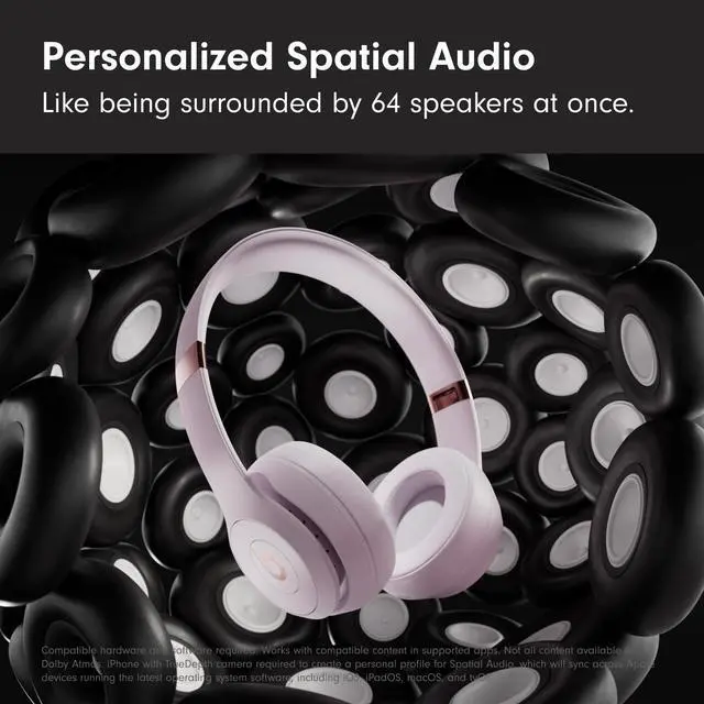 Alt view image 3 of 7 - _Mega Brand Solo 4 - Wireless Bluetooth On-Ear Headphones, Apple & Android Compatible, Up to 50 Hours of Battery Life - Cloud Pink