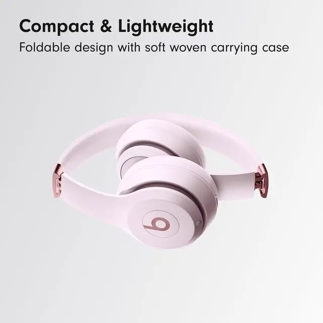 Alt view image 5 of 7 - _Mega Brand Solo 4 - Wireless Bluetooth On-Ear Headphones, Apple & Android Compatible, Up to 50 Hours of Battery Life - Cloud Pink