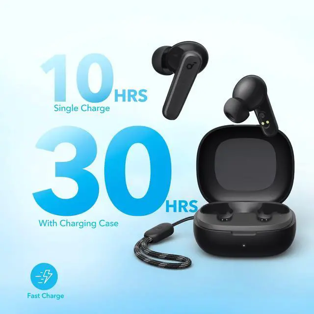Alt view image 4 of 7 - _Mega Brand by Anker P20i True Wireless Earbuds, 10mm Drivers with Big Bass, Bluetooth 5.3, 30H Long Playtime, Water-Resistant, 2 Mics for AI Clear Calls, 22 Preset EQs, Customization via App