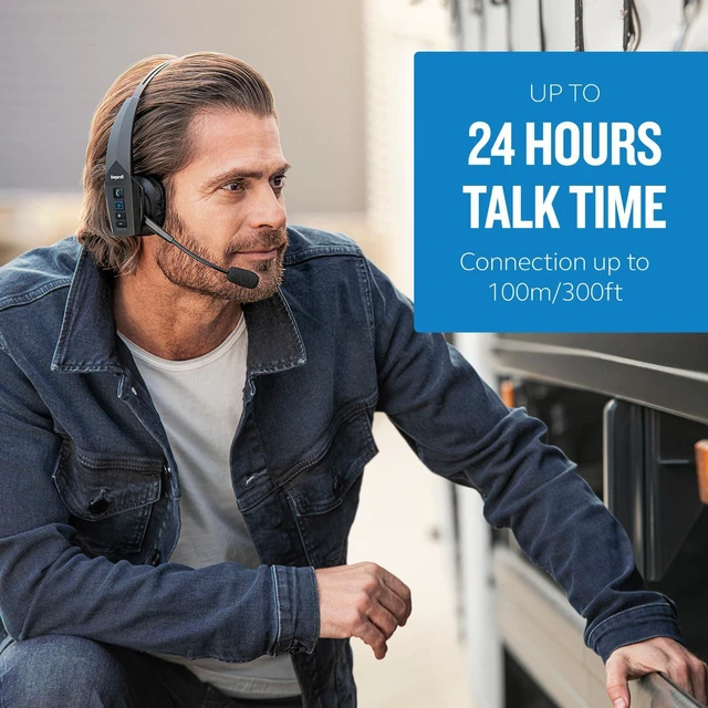 Alt view image 5 of 7 - BlueParrott B350-XT Bluetooth Headset | 96% noise canceling headset for truck drivers; lightweight comfort, IP54-rated, 24 hr talk time
