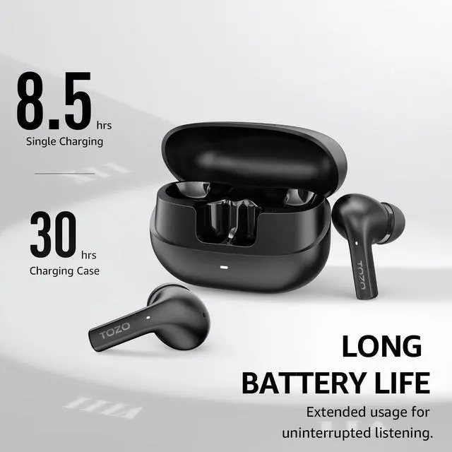 Alt view image 3 of 7 - _Mega Brand E2 Wireless Earbuds 10mm Drivers with Powerful Bass, App Customize 32 EQs, with 2 Mics AI Call Noise Cancellation, 30H Playtime, Bluetooth 5.3 Ear Buds, Comfort Fit in-Ear Headphones
