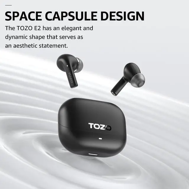 Alt view image 2 of 7 - _Mega Brand E2 Wireless Earbuds 10mm Drivers with Powerful Bass, App Customize 32 EQs, with 2 Mics AI Call Noise Cancellation, 30H Playtime, Bluetooth 5.3 Ear Buds, Comfort Fit in-Ear Headphones