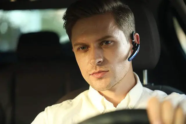 Alt view image 6 of 6 - _Mega Brand Bluetooth Headset, Wireless Bluetooth Earpiece V5.0 Hands-Free Earphones with Stereo Noise Canceling Mic, Compatible iPhone Android Cell Phones Driving/Business/Office