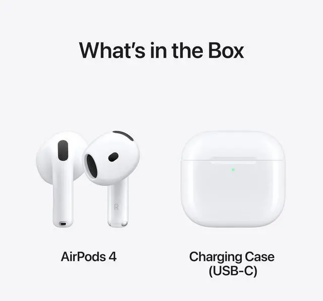 Alt view image 6 of 6 - AirPods 4 Wireless Earbuds, Bluetooth Headphones, Personalized Spatial Audio, Sweat and Water Resistant, USB-C Charging Case, H2 Chip, Up to 30 Hours of Battery Life, Effortless Setup for iPhone