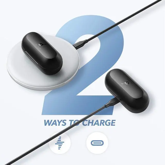 Alt view image 7 of 7 - Wireless Earbuds, Powerful Customized Sound, 40H Playtime, Wireless Charging, USB-C Fast Charge, IPX7 Waterproof, Button Control, Bluetooth Earbuds, Commute, Sports