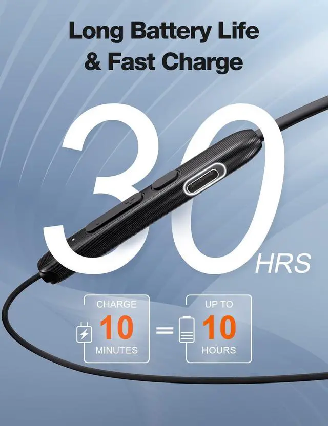 Alt view image 2 of 6 - _Mega Brand Bluetooth Headphones,V5.2 Wireless Bluetooth Earbuds w/Mic in-Ear Magnetic Neckband Earphone 30Hrs Playtime, IPX7 Sweatproof Deep Bass Headset for Phone Call Music Sports