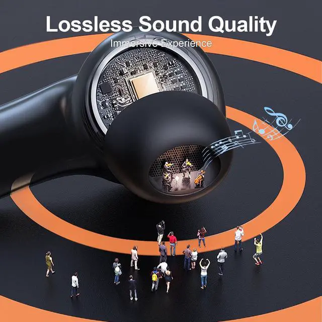 Alt view image 3 of 7 - _Mega Brand Wireless Earbuds Bluetooth Headphones, 50H Playtime Ear Buds with Mic, LED Digital Display Charging Case, IPX7 Waterproof, Deep Bass Stereo, in-Ear Earphone for iPhone Andriod Phone